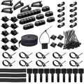 Set for cable organization of 163 pieces
