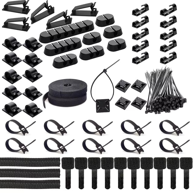 Set for cable organization of 163 pieces