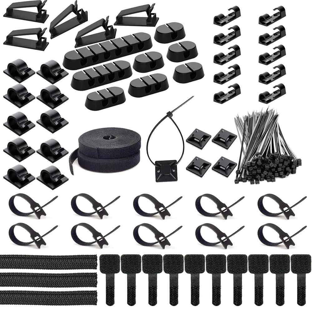 Set for cable organization of 163 pieces
